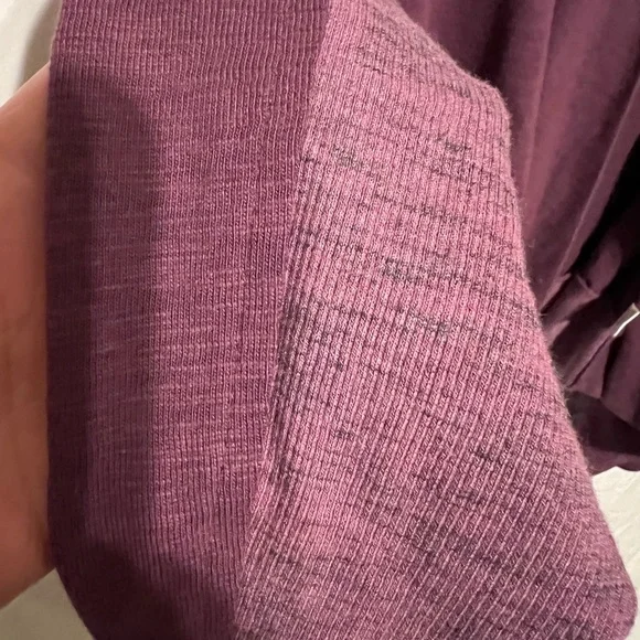 S LOGO Lori Goldstein Eggplant Waterfall Open Front Cardigan - Picture 6 of 10